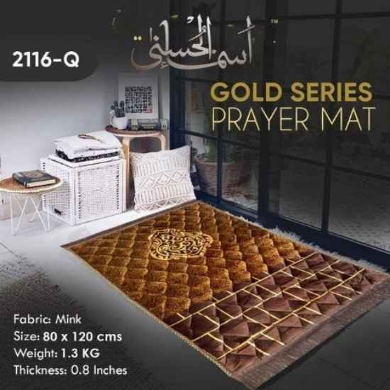Luxurious Mink Prayer Mat – Gold Series, Soft & Elegant Design